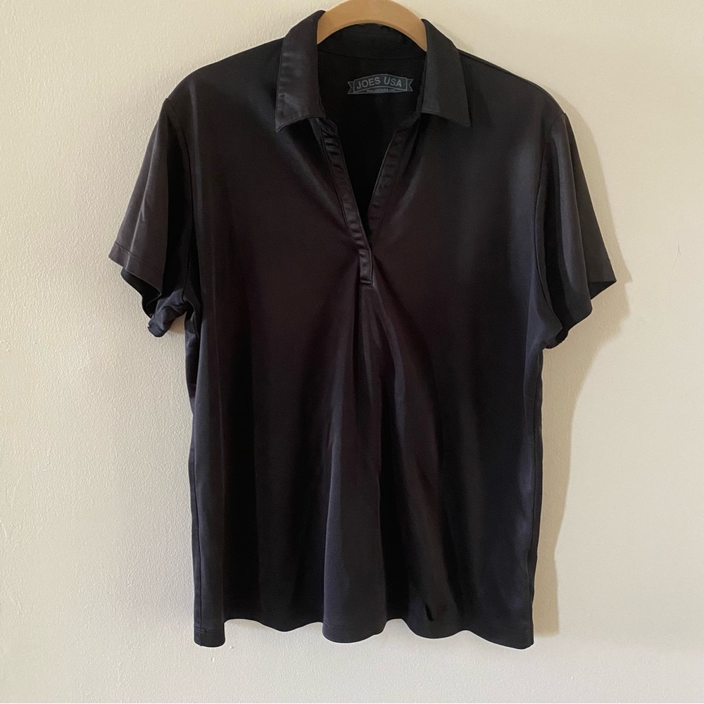 JOES USA Women’s Black Polo Top Size XL Extra Large Short Sleeve Polyester